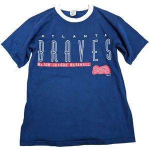 Vintage 90s Atlanta Braves major league baseball crewneck shirt navy unisex